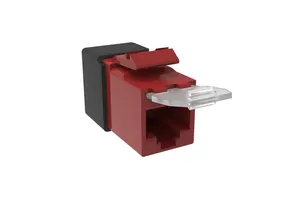 CommScope 760257220 | SL-Series Modular Jack, RJ45, Cat6A Unshielded, with Dust Cover, Red