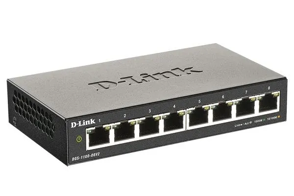 D-Link 8 Ports Smart gigabit Switch, D-Link Green enable.. DGS-1100-08V2 product image