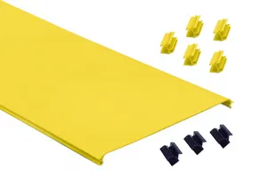 CommScope FGS-MSNC-F | FiberGuide Hinged Cover Kit for Horizontal Straight Section, 4x12in, Yellow