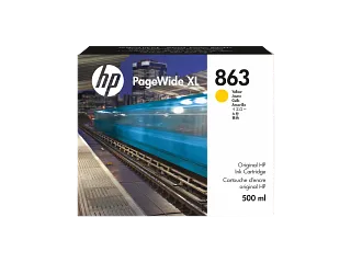 HP 863 500-ml Yellow PageWide XL Ink Cartridge (F9K39A) — HP product image