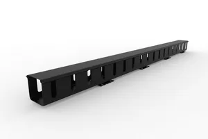 CommScope FGSB-KTW2-J | FiberGuide Vertical Duct Kit with 4in Slot Spacing and Hinged Cover, 4x4in, Black