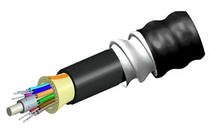 CommScope 760164046 | Fiber indoor/outdoor cable, LazrSPEED Riser/LSZH rated, Distribution, interlocking aluminum armored, Multimode OM4, 12 fiber single-unit, Gel-free, Feet
