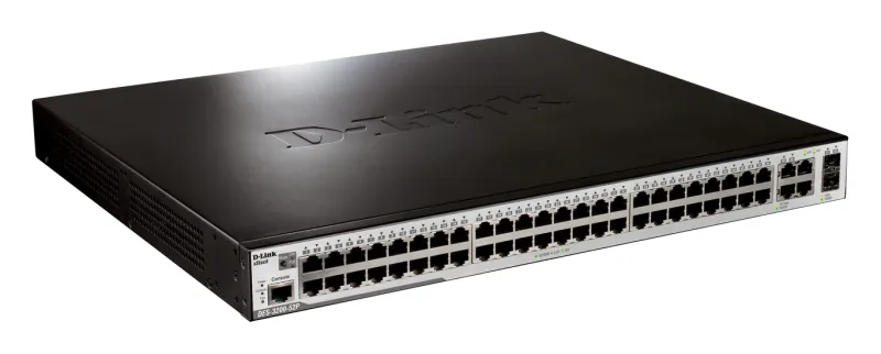 D-Link 48-port 10/100Base-T PoE + 2 1000Base-T ports + 2 .. DES-3200-52P product image