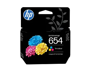 HP 654 Tri-color Original Ink Advantage Cartridge (7FP38UE) — HP product image