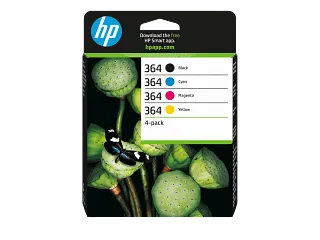 HP 364 4-pack Black/Cyan/Magenta/Yellow Original Ink Cartridges (N9J73AE) — HP product image