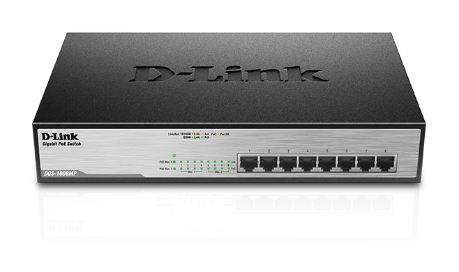 D-Link 8-port 10/100/1000Base-T Unmanaged PoE Switch DGS-1008MP product image