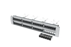 CommScope 760237063 | SYSTIMAX 360 GigaSHIELD X10D Shielded Modular Panel, Cat 6A, 2U, 48 port, Silver