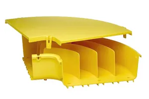 CommScope FGS-SH9E-F | FiberGuide Snap-on Cover for 90° Horizontal Elbow, 4x12in, Yellow