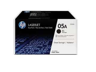 HP 05A 2-pack Black Original LaserJet Toner Cartridges (CE505D) — HP product image