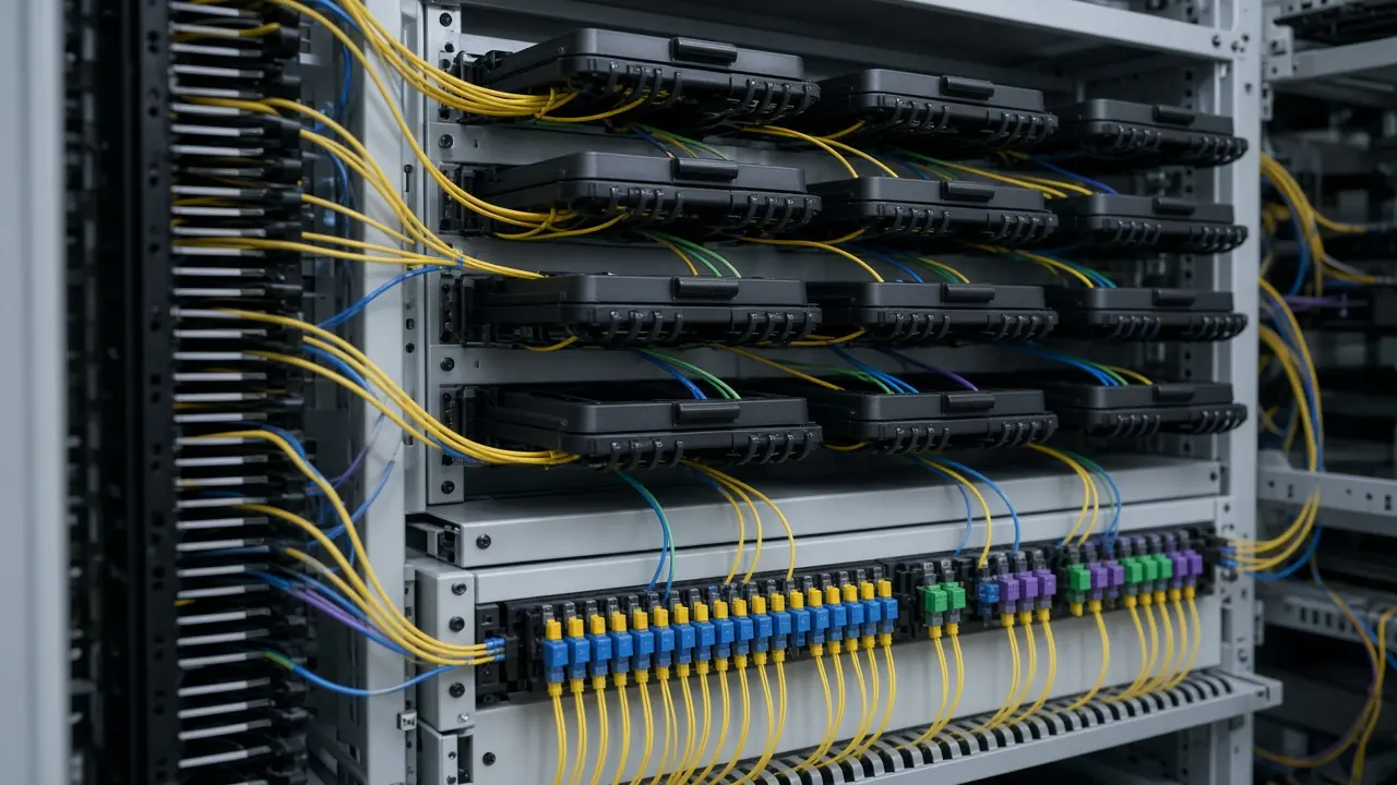 Fiber optic distribution frame with pigtails and splice trays