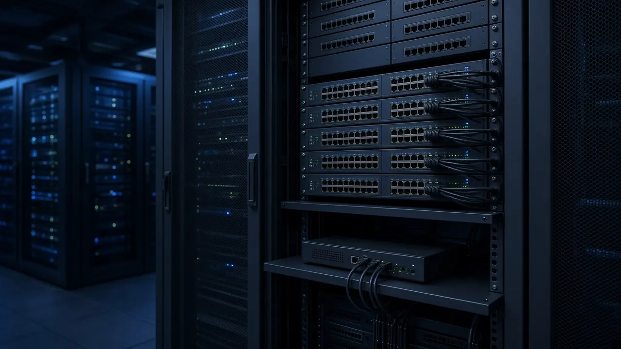 Network switches installed in an equipment cabinet