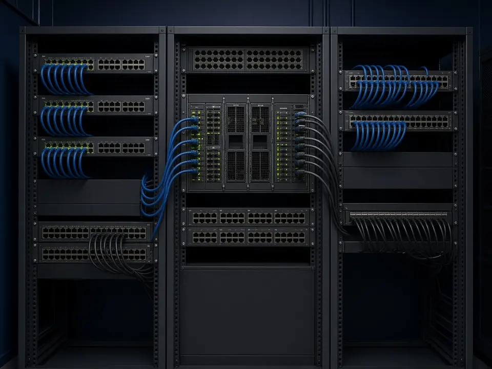 Enterprise switching racks and structured cabling