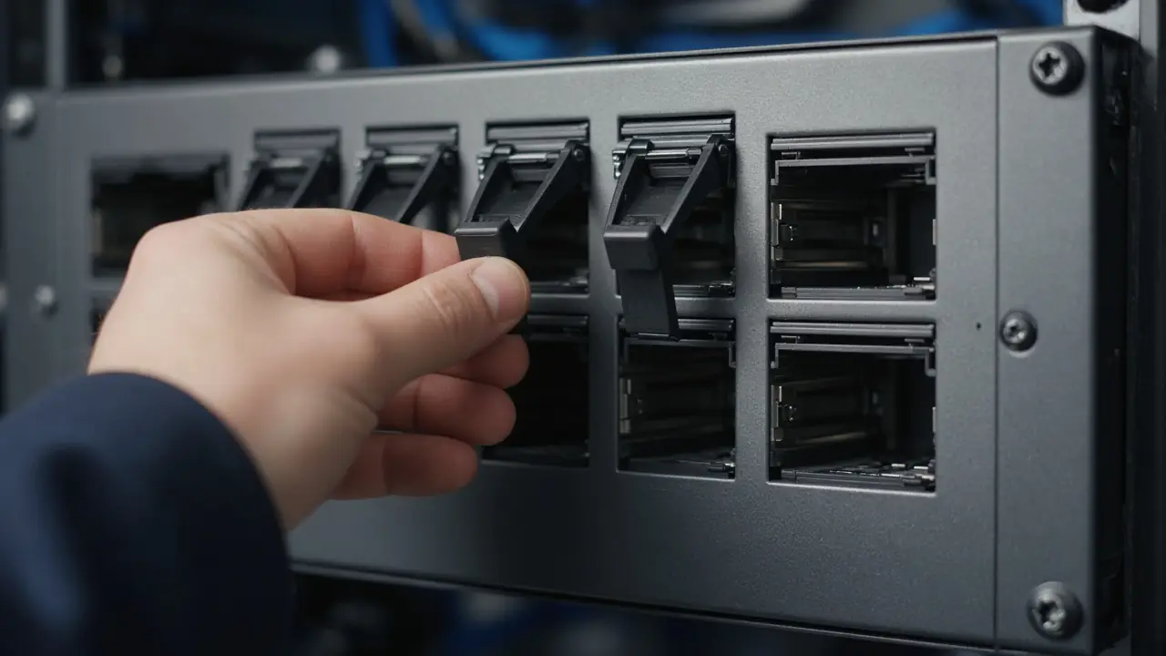 A module and interface being checked on a network device