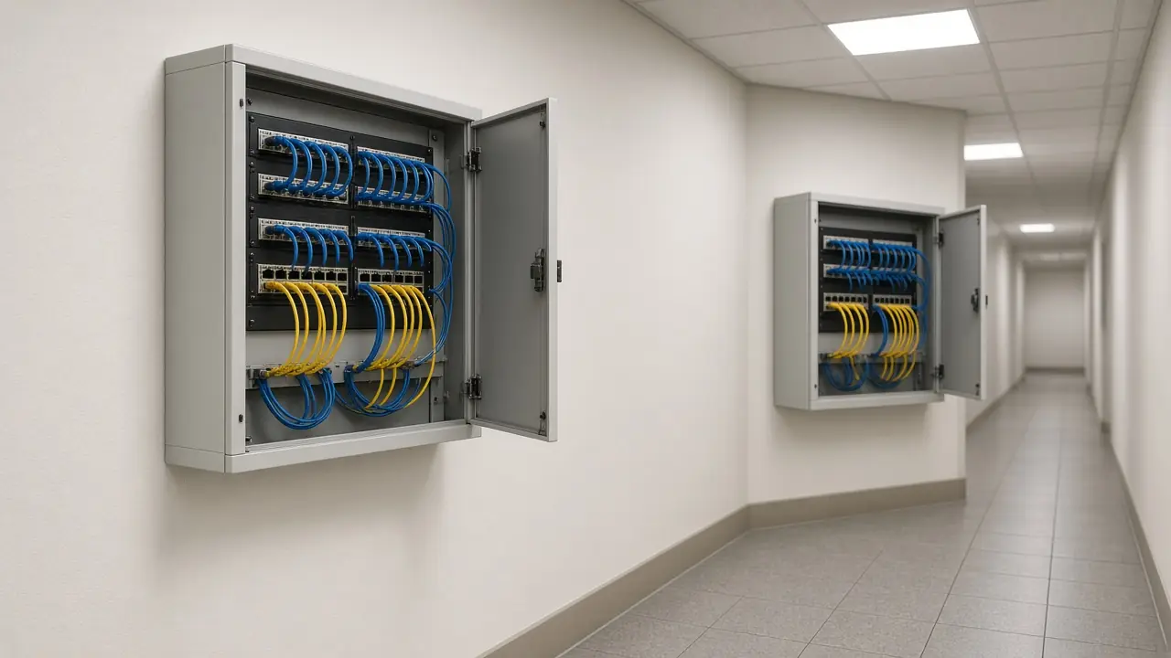 Two equipment cabinets prepared for separate site checks