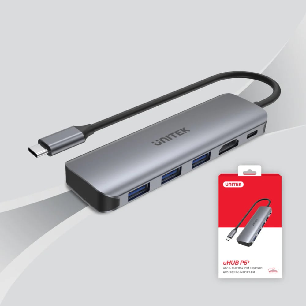 5-IN-1 USB-C HUB WITH HDMI AND 100W POWER DELIVERY UHUB P5+