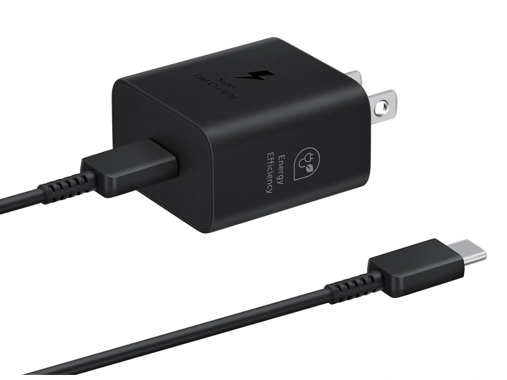 SAMSUNG 25W PD ADAPTER WITH USB-C CABLE BLACK CHARGER EP-TA800XBEGAE