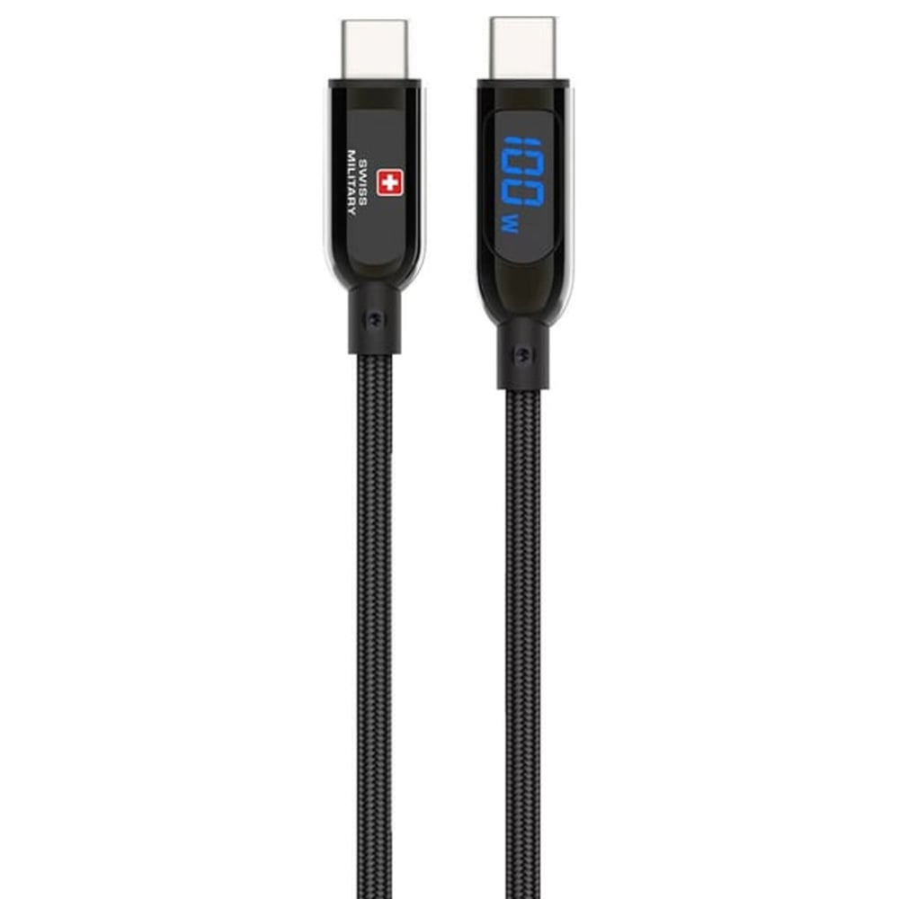 SWISS MILITARY TYPE-C TO C CABLE 100W 2M BLACK
