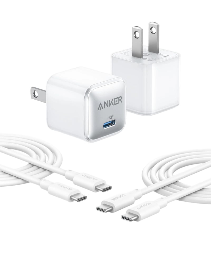ANKER USB-C TO USB-C 5FT 20W CHARGER WHITE