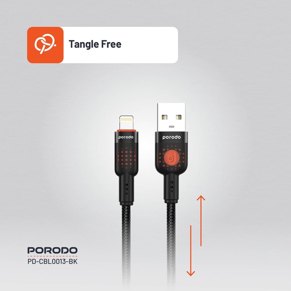 PORODO BRAIDED USB-A TO LIGHTNING CABLE